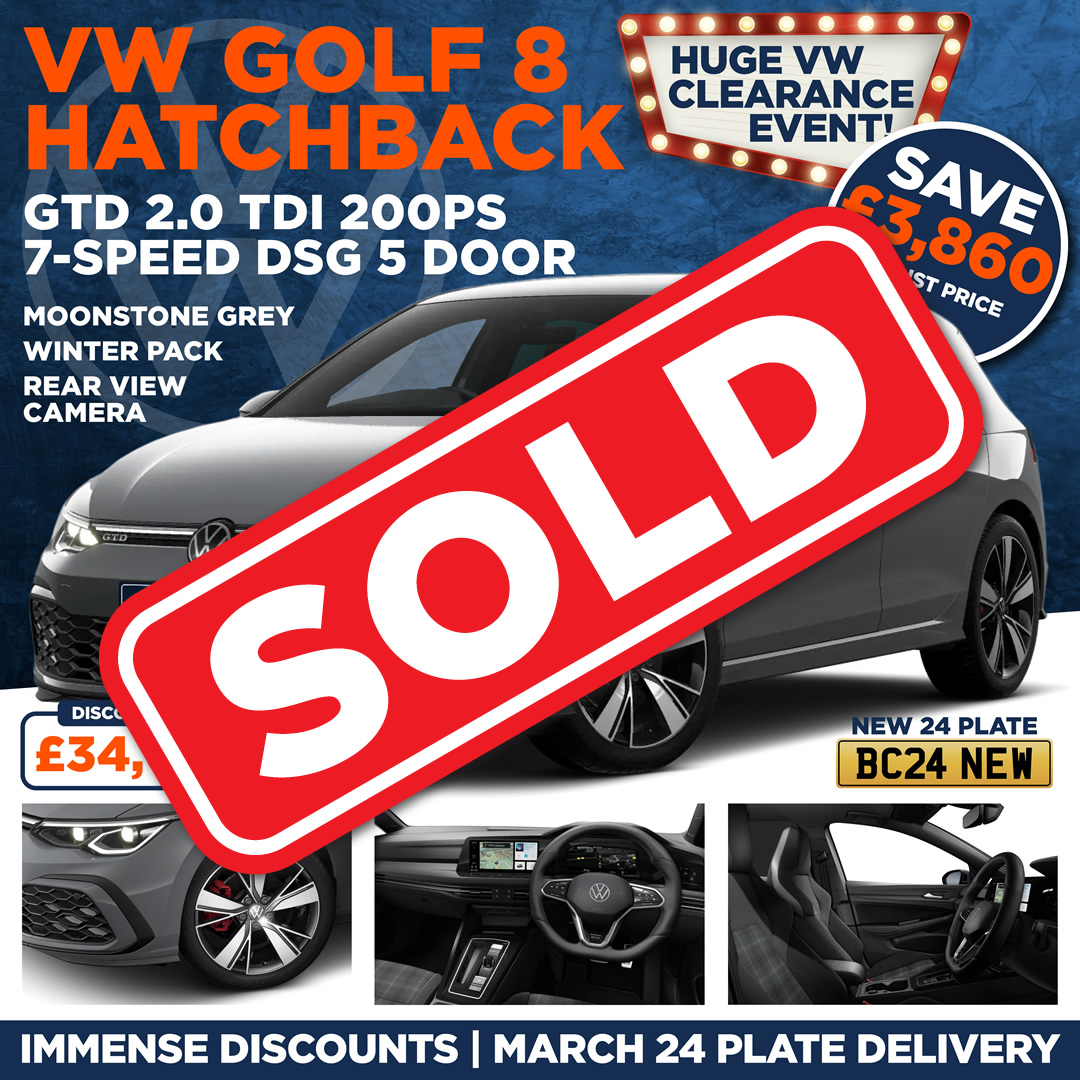 VW Golf 8 GTD 2.0 TDI 200PS 7-speed DSG 5 Door. Sold