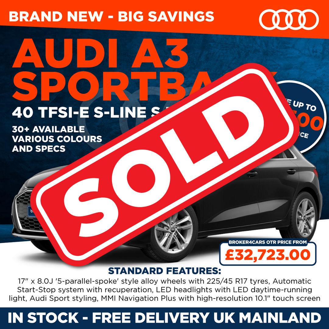 Audi A3 Sportback 40TFSI-E S-Line S-Tronic. Sold