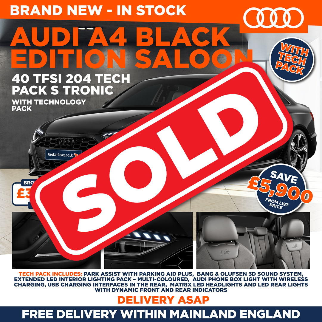 Audi A4 Black Edition Saloon 40 TFSI 204 Tech Pack S Tronic with Technology Pack. Sold