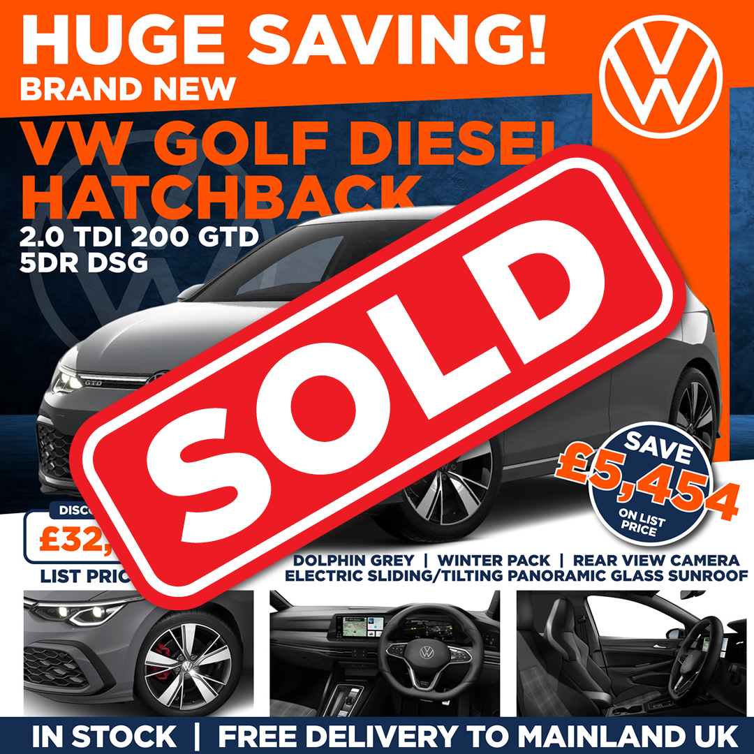 VOLKSWAGEN GOLF DIESEL HATCHBACK 2.0 TDI 200 GTD 5DR DSG. Sold