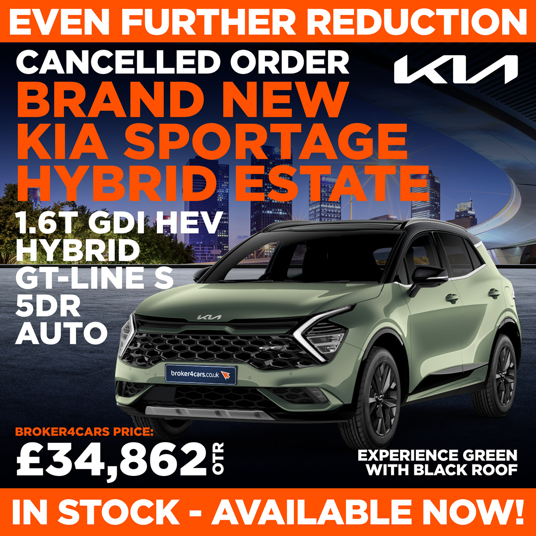 KIA SPORTAGE ESTATE 1.6T GDi HEV Hybrid GT-Line S 5dr Auto. Premium two tone paint (Experience green with black roof). CANCELLED ORDER. Even Further Reduction. IN STOCK NOW. Broker4Cars Price £34,862 OTR