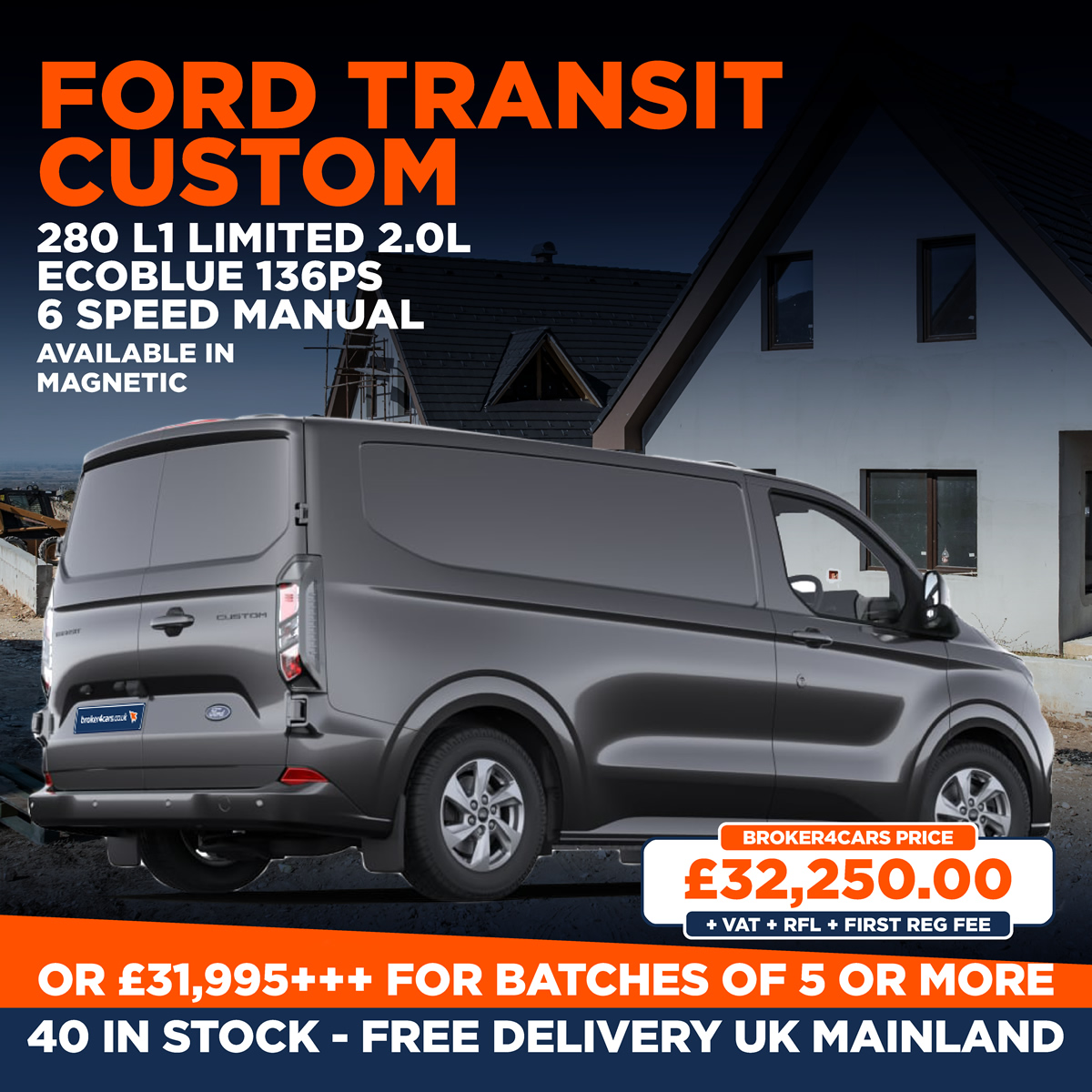 ALL IN STOCK WITH FREE DELIVERY. 40 in Stock. All above prices are + VAT + RFL + 1st Reg Fee. Broker4Cars Price £32,250 OTR