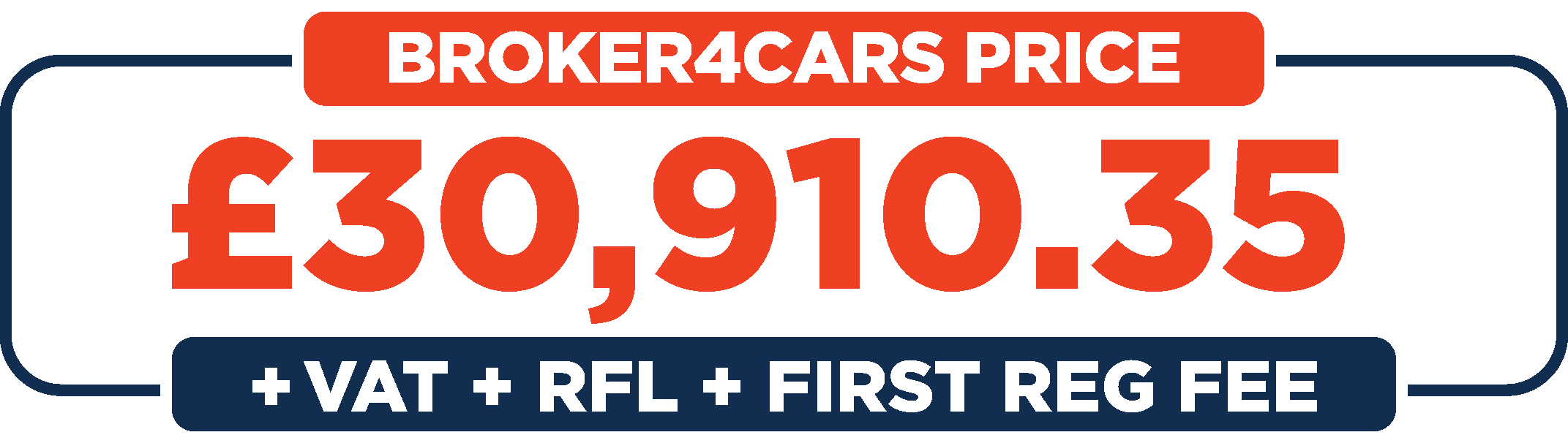 Broker 4 Cars Price: £30,910.35 + VAT + RFL + First Reg Fee