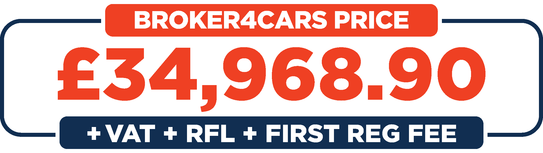 Broker 4 Cars Price: £34,968.90 + VAT + RFL + First Reg Fee