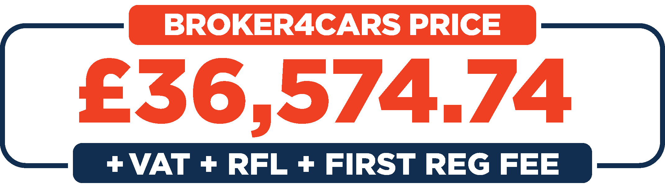 Broker 4 Cars Price: £36,574.74 + VAT + RFL + First Reg Fee